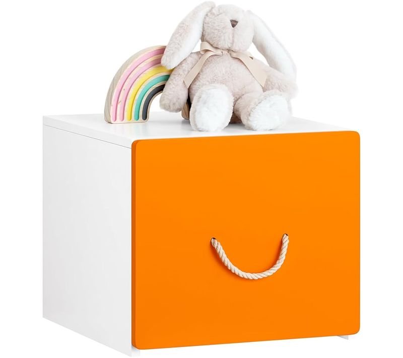 Boîte De Rangement Pour Enfant, Meuble De Rangement à Roulettes, Coffre à Jouets, Kmb74-w