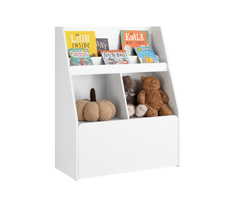 Étagère De Rangement Enfant Bibliothèque Avec 2 Compartiments Ouverts Et 1 Tiroir à Roulettes, Kmb83