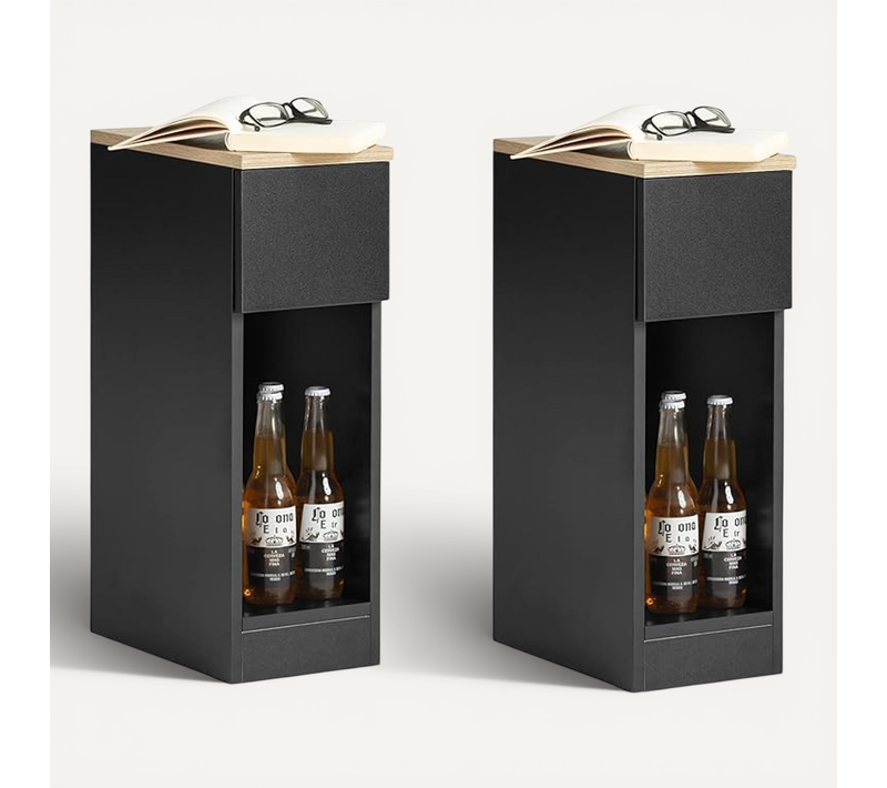Lot De 2 Tables De Chevet Avec Tiroir Pour Lit à Sommier Tapissier