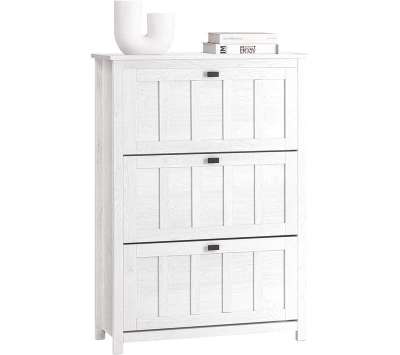 Meuble à Chaussures Armoire à Chaussures Commode à Chaussures, Vintage Blanc, Fsr162-w