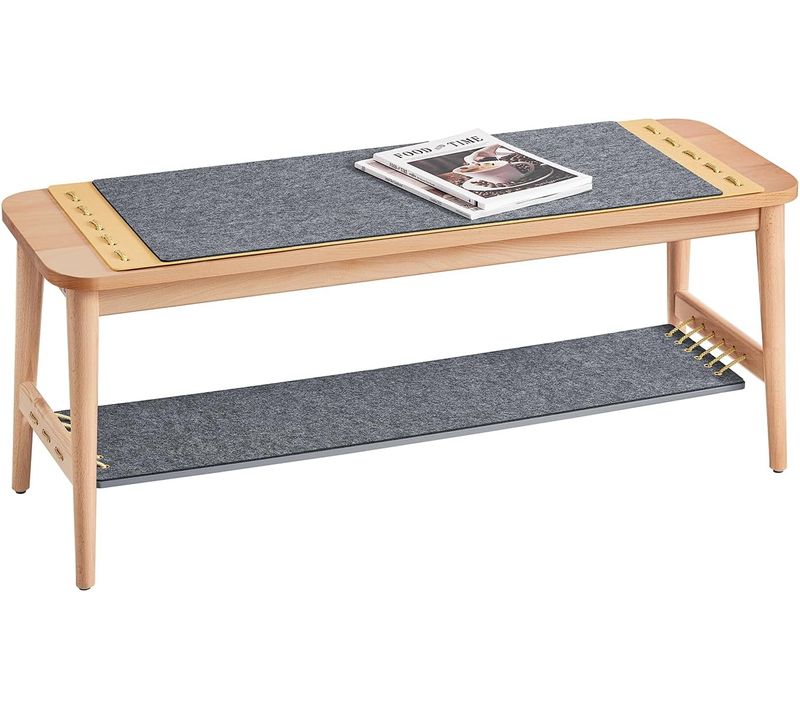 Banc à Chaussures Etagère à Chaussures Meuble De Rangement Avec Raccords à Tenon, Hfsr01-n