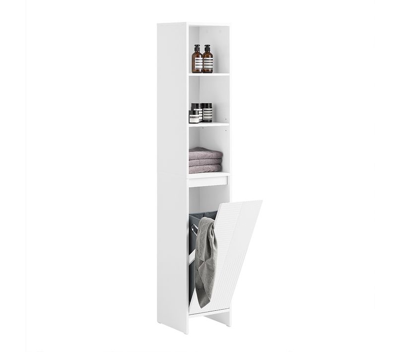 Meuble Colonne Salle De Bain, Armoire De Rangement Placard De Rangement Étroite,blanc, BZr158-w