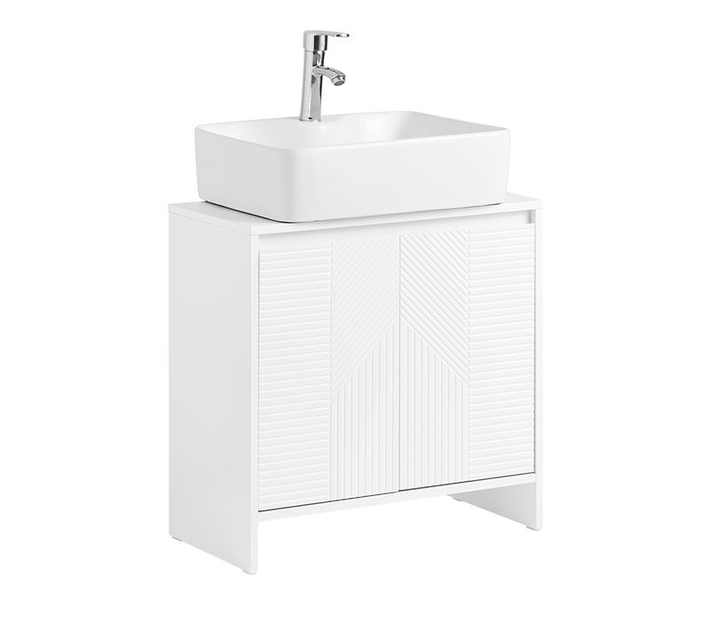 Meuble Sous Lavabo, Meuble Sous Vasque, Meuble Salle De Bain,blanc, BZr157-w