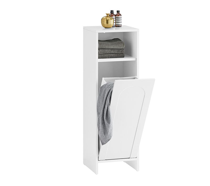 Armoire à Linge Meuble Bas De Salle De Bain,blanc, 30x30x97 Cm, BZr161-w