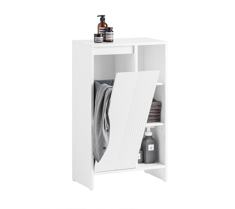 Meuble Bas De Salle De Bain, Commode Pour Salle De Bain,coffre à Linge, Blanc, BZr156-w