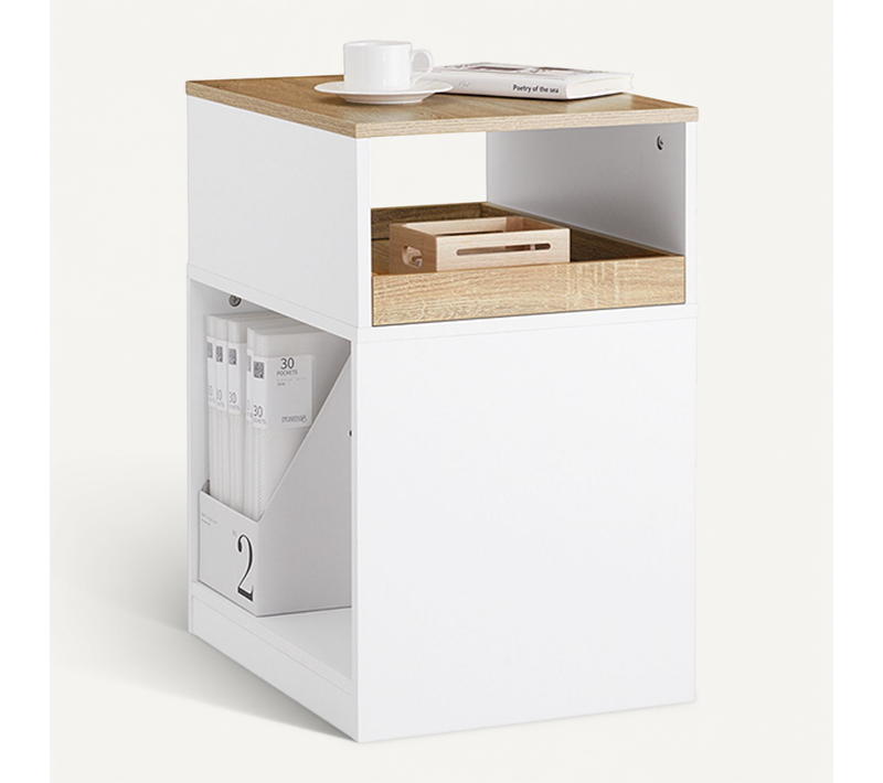 Caisson De Bureau Mobile Avec Tiroir Et Compartiments Ouverts, Blanc, 40 X 50 X 65cm