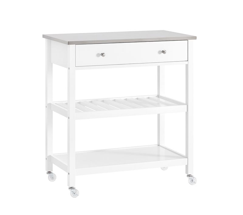 Îlot De Cuisine à Deux Tiroirs Blanc 45.01x81x89.99cm Moderne Fkw47-ii-w