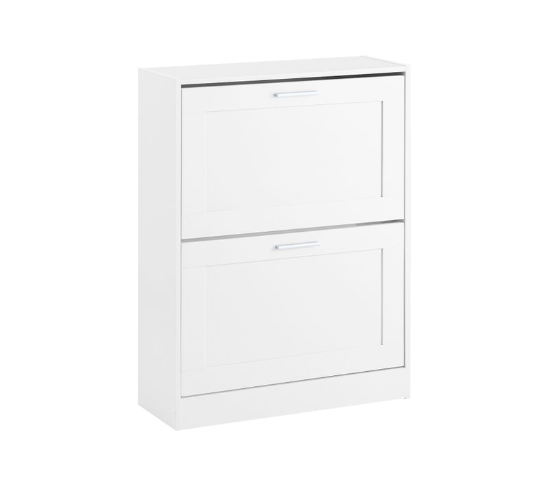 Fsr137-w Meuble à Chaussures Armoire Avec 2 Abattants Blanc Pratique