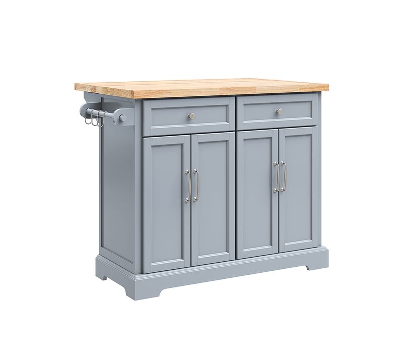 Îlot De Cuisine à Deux Tiroirs 115x71x92.5cm Fonctionnel Fkw71-ii-hg