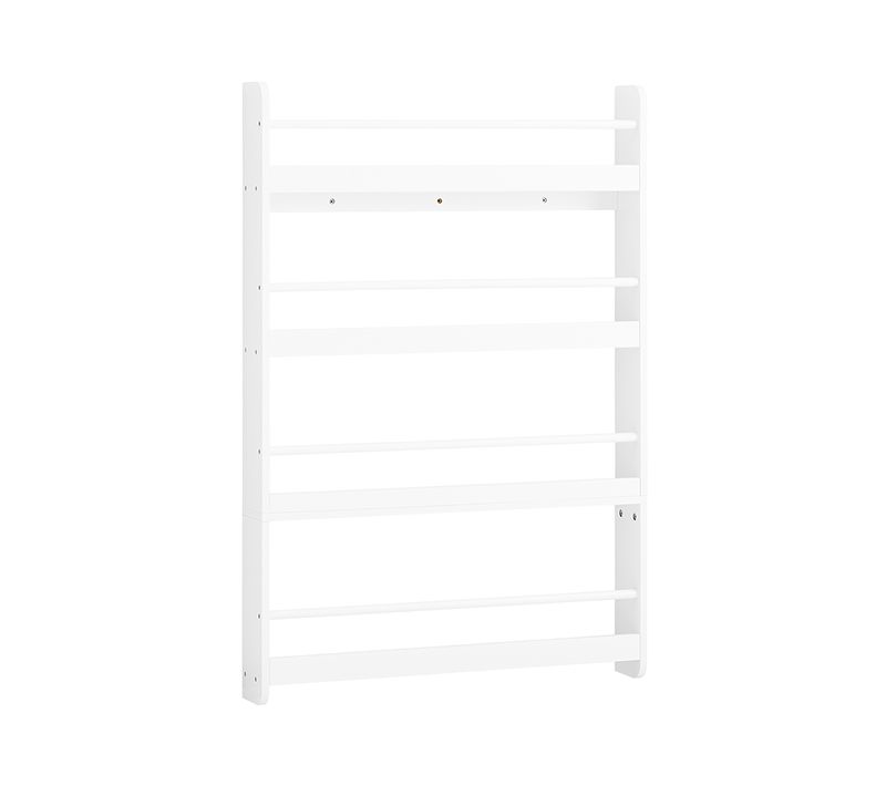 Bibliothèque Enfant 4 Étagères Blanc 80x12x118cm Minimaliste Kmb08-ii-w