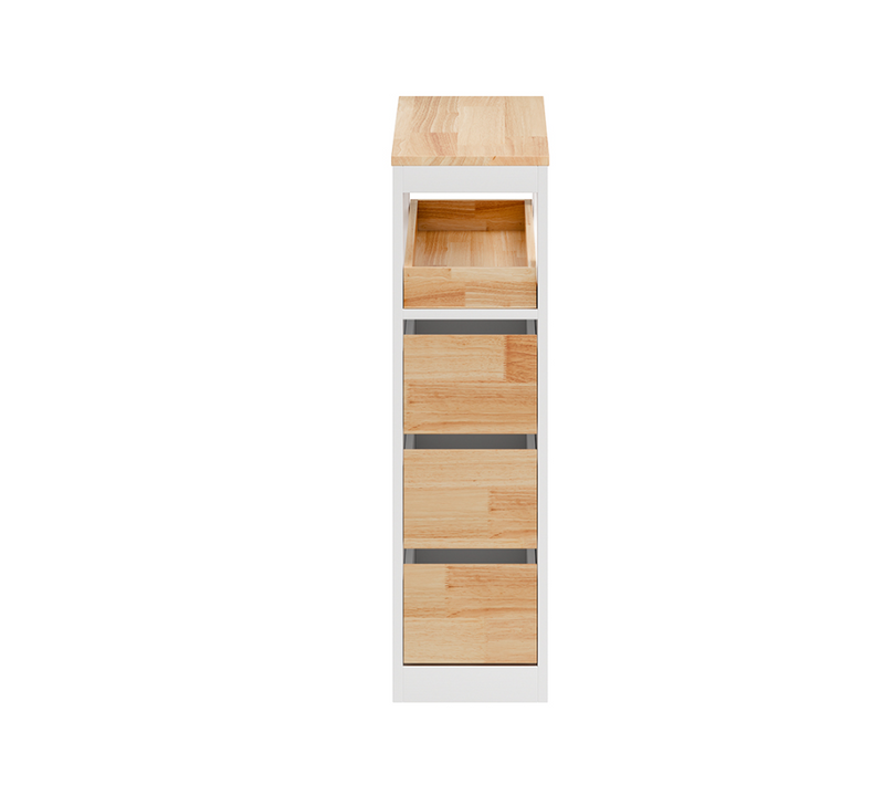 Meuble Bas De Salle De Bain à Trois Tiroirs Blanc 65x23x82cm BZr54-iv-nw