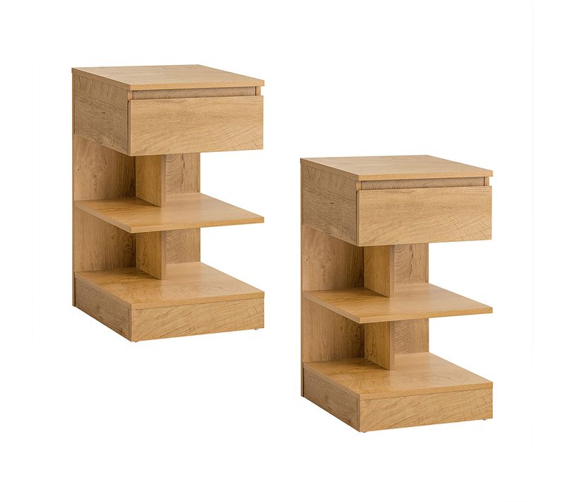 Lot De 2 Tables De Chevet à 1 Tiroir 88.5x46.6x65cm Fbt49-nx2