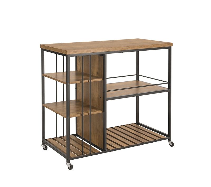 Chariot De Cuisine 5 étagères Marron 108x45x92cm Svw18-ii-f