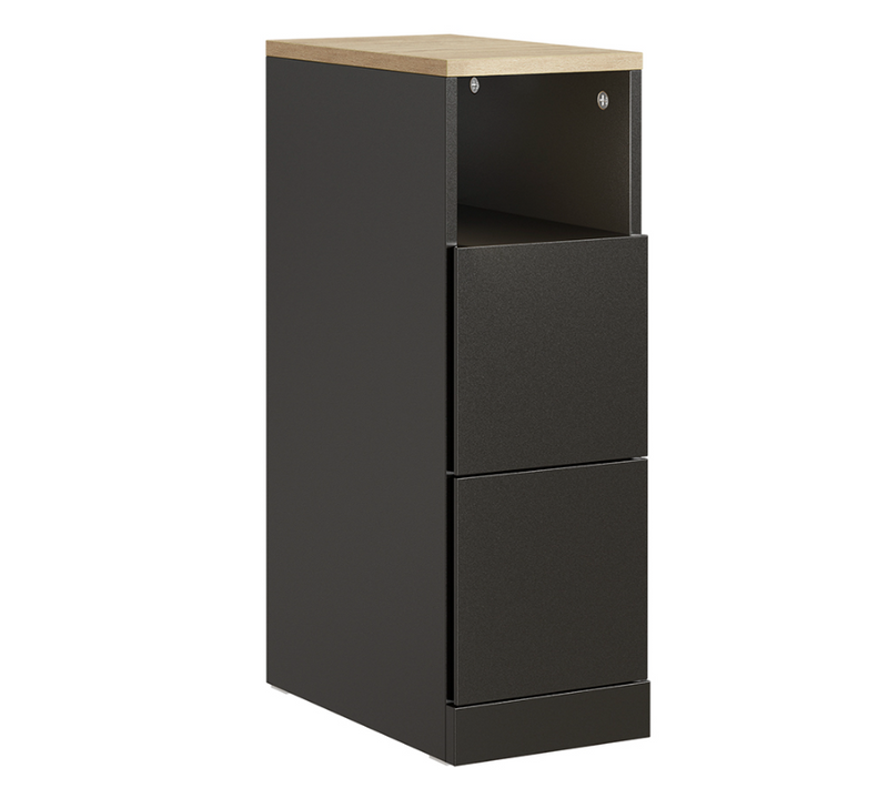 Chevet Avec 2 Tiroirs Noir 35x20x60cm Fbt149-sch