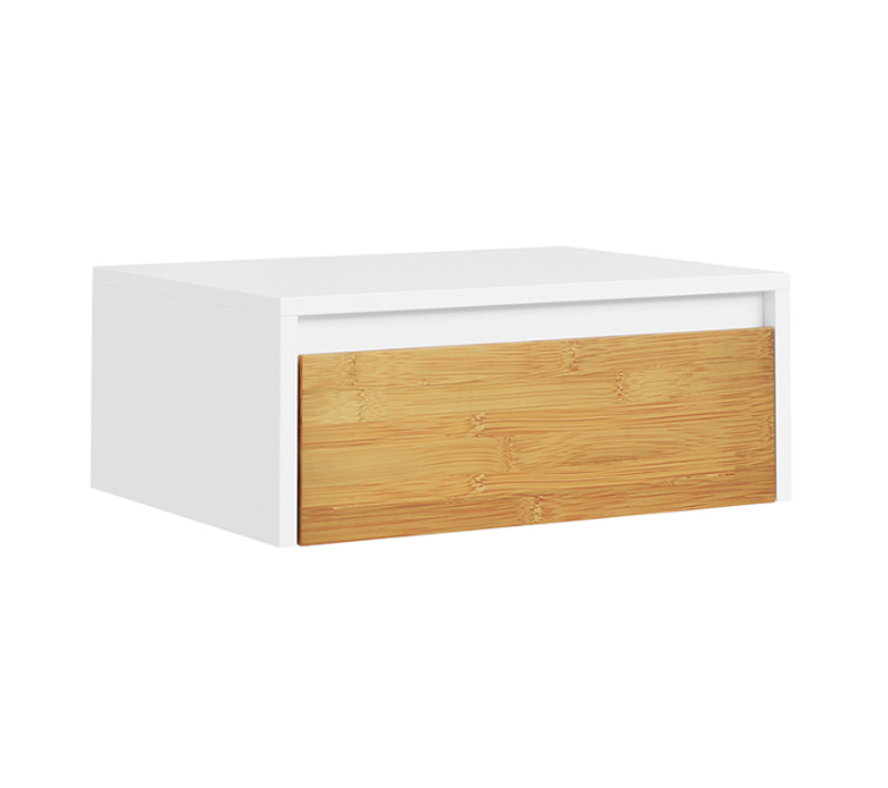 Chevet Mural Blanc Avec Tiroir LED 40x30x11cm Fbt174-e-wn