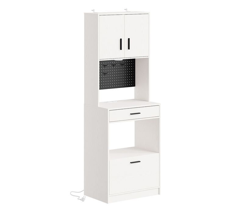 Armoire Cuisine Haute Blanc Crème 60x40x170cm Fsb98-e-wg