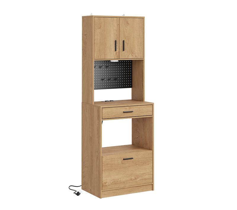 Armoire Haute Multifonction Chêne Clair 60x40x170cm Fsb98-e-n