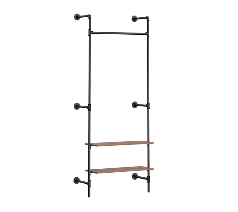 Porte-manteaux Mural Avec étagères Noir 91.5x48x220cm Kls20-sch