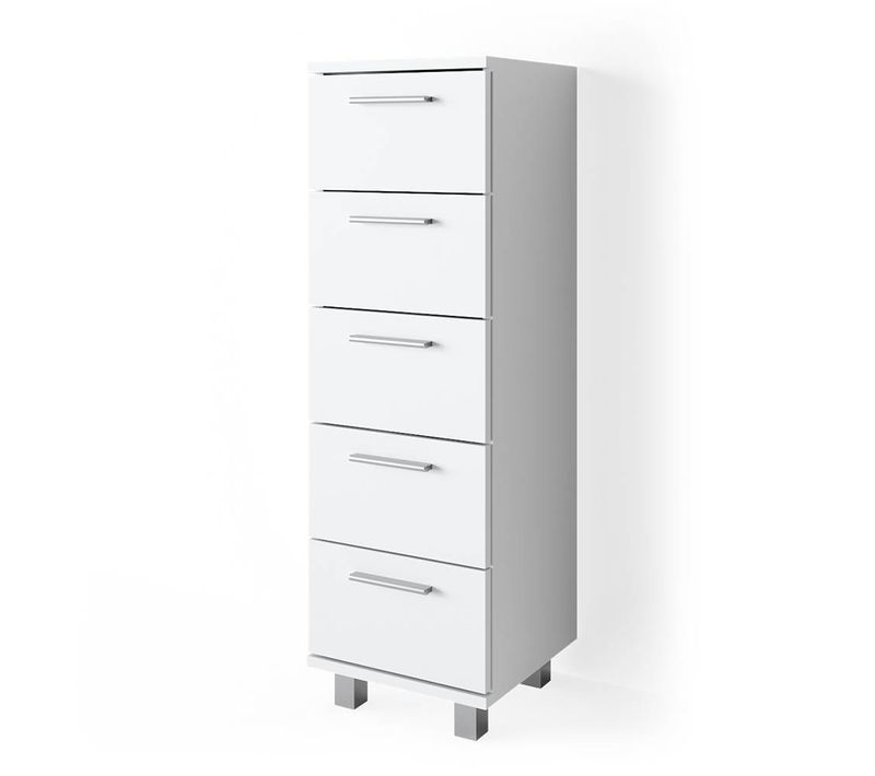 Meuble De Rangement De Salle De Bain Ilias, Blanc, 30x95cm