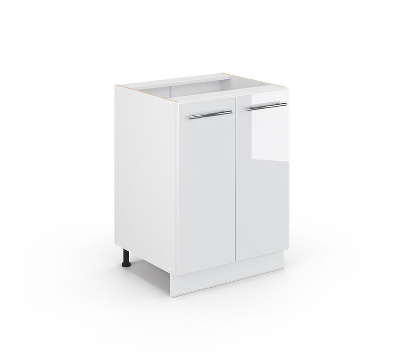 Meuble Bas De Cuisine Fame-line 33499 Blanc Haute Brillance 60cm Sans Pt