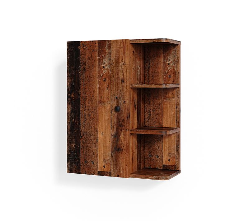 Armoire Murale De Salle De Bain Fynn, Chêne Rustique, 47.2x59.2cm