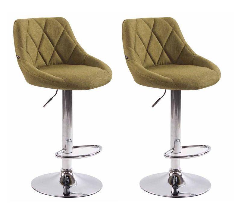 Lot De 2 Tabourets De Bar Lazio Tissu Vert
