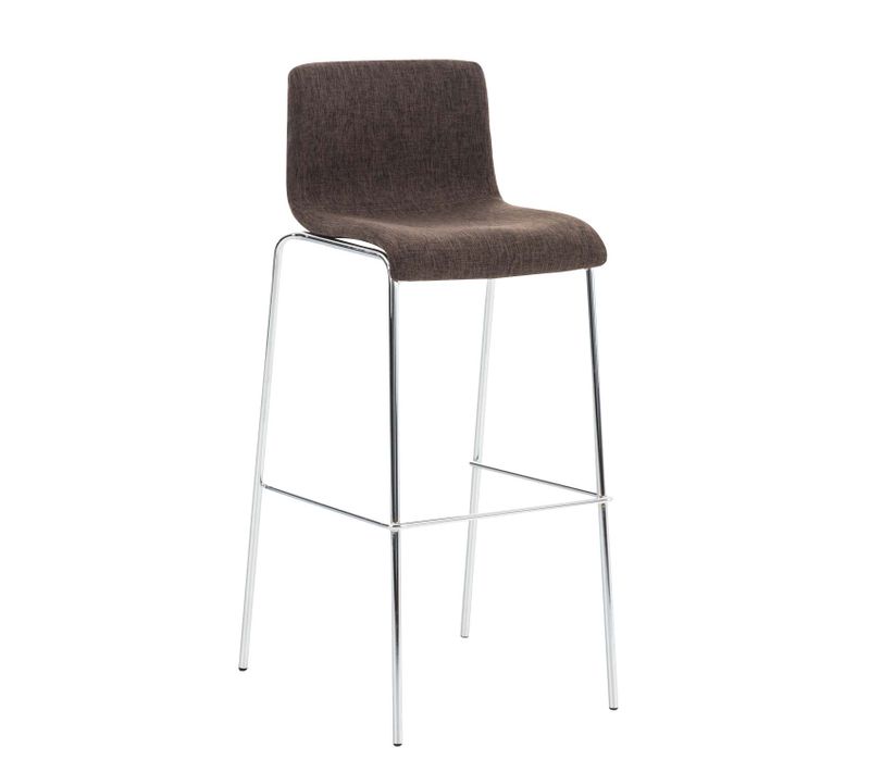 Tabouret De Bar Hoover Assise En Tissu - 4 Pieds En Métal Marron/chrome
