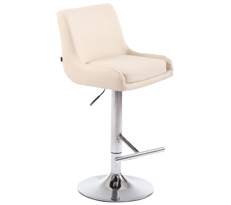 Tabouret De Bar Club En Similicuir Crème/chrome
