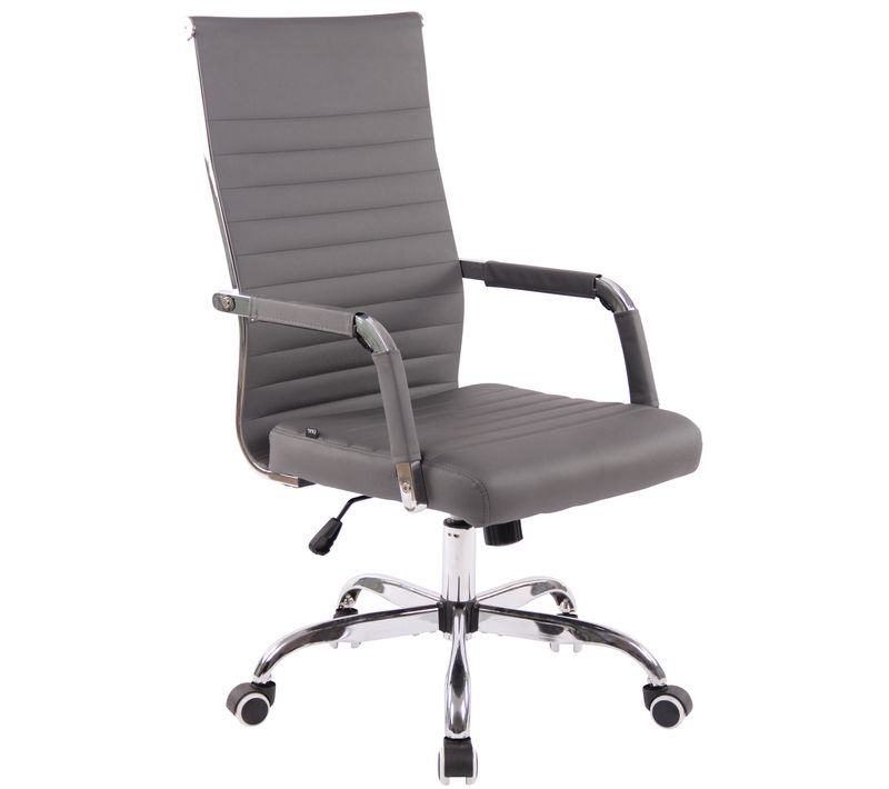 Chaise De Bureau Amadora Avec Hauteur Réglable Et Pied En Métal Gris/similicuir