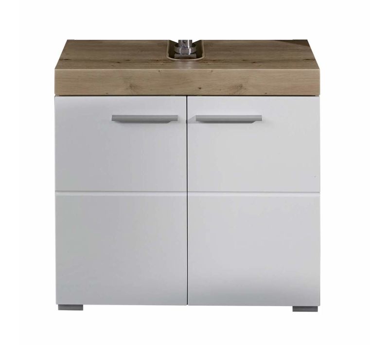 Meuble Sous Vasque - Blanc/chêne - 60/56/34