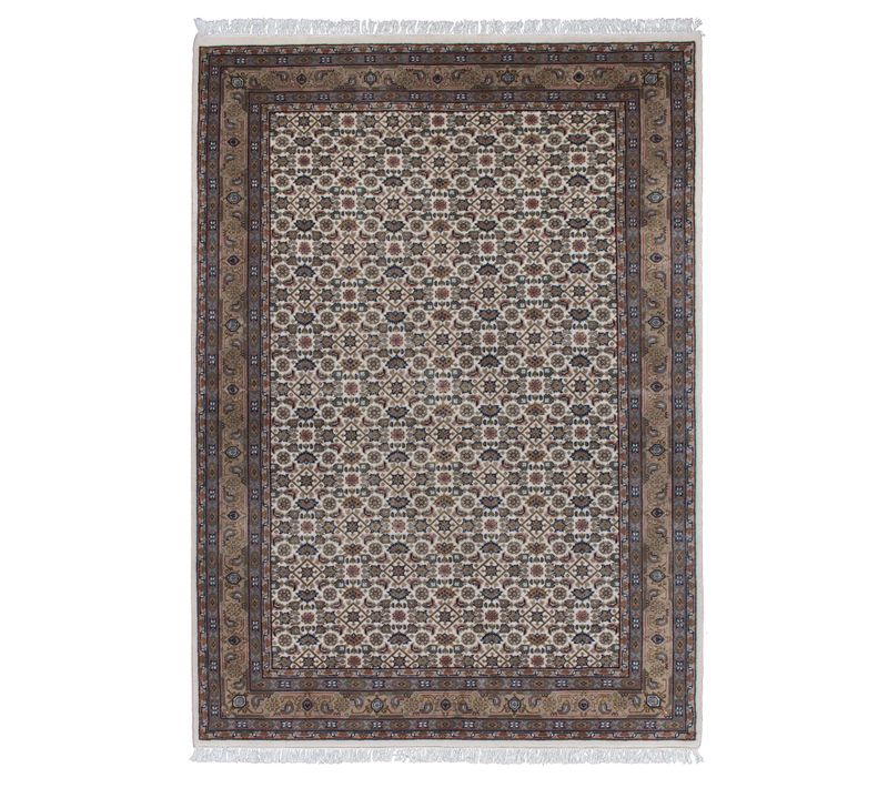 Tapis D'orient Noué à La Main Benares 120x180 Cm - Crème