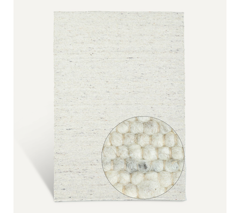 Tapis En Laine Réversible Alm-glück 140x200 Cm - Crème