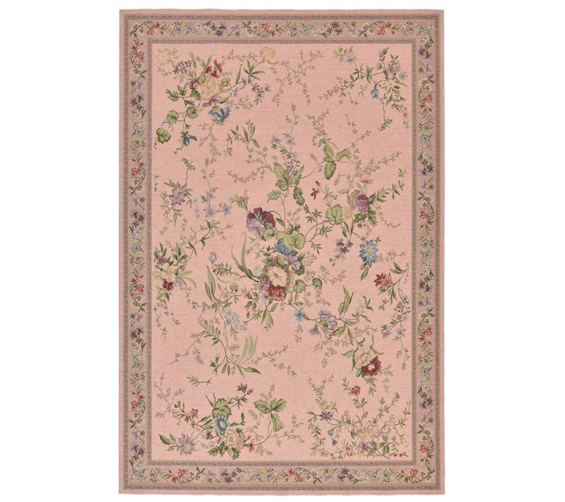 Tapis Floral Tissé Plat Flomi 160x230 Cm - Rose