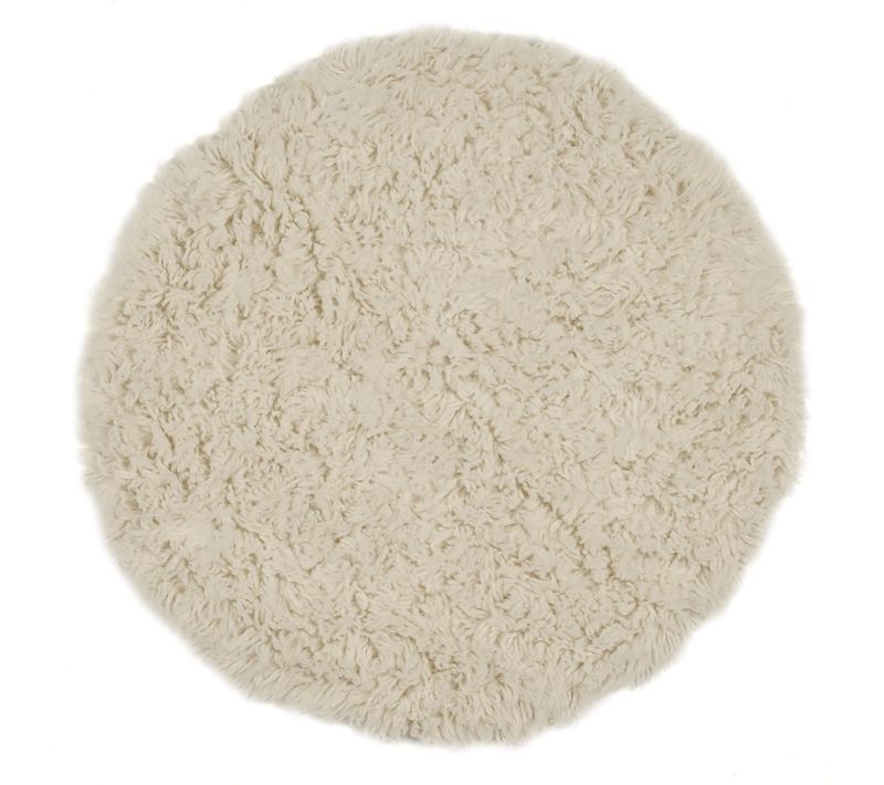 Tapis Flokati Grec Original Flokos 1250 Diam 100 Cm - Crème