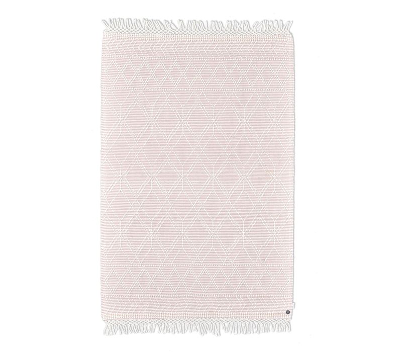 Tapis Scandinave Tissé Main Colored Macramé 65x135 Cm - Rose