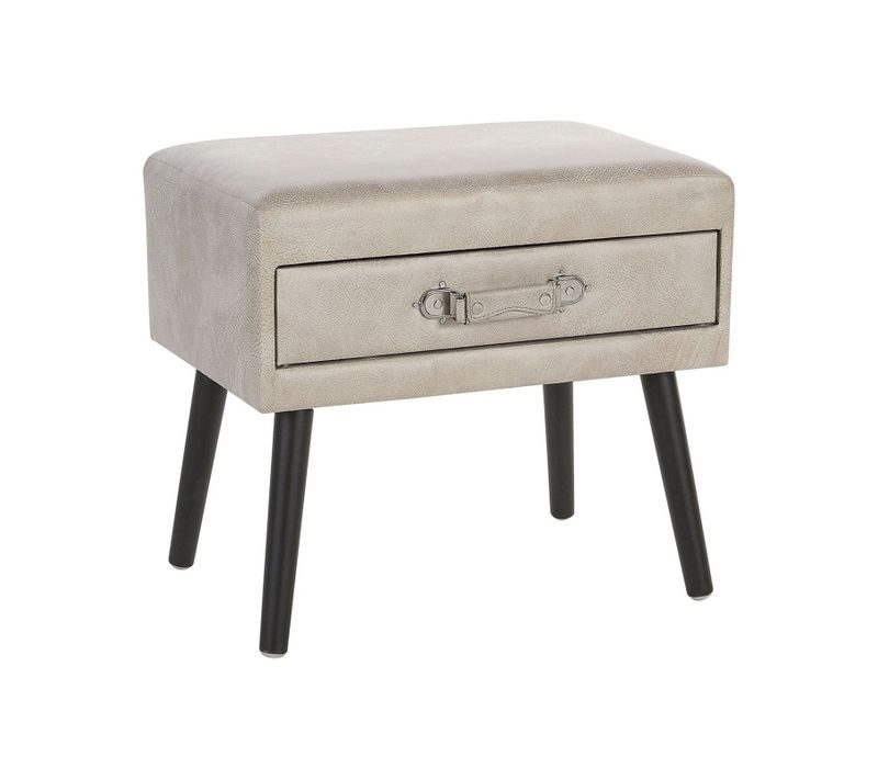 Table De Chevet Cuir Pu Beige Eurostar