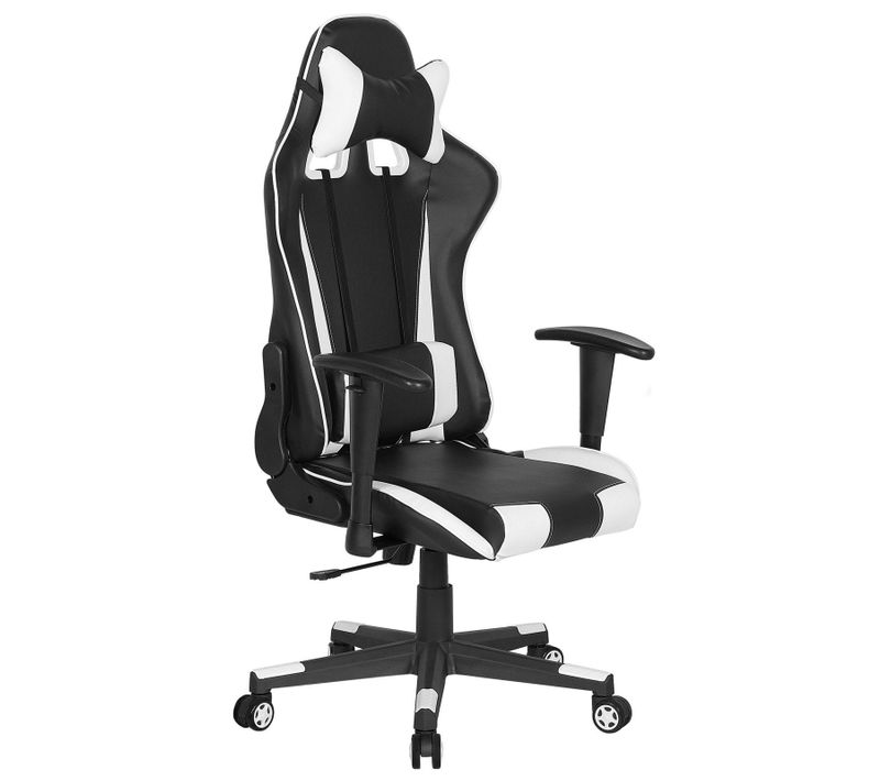 Chaise De Bureau Cuir Pu Blanc Gamer