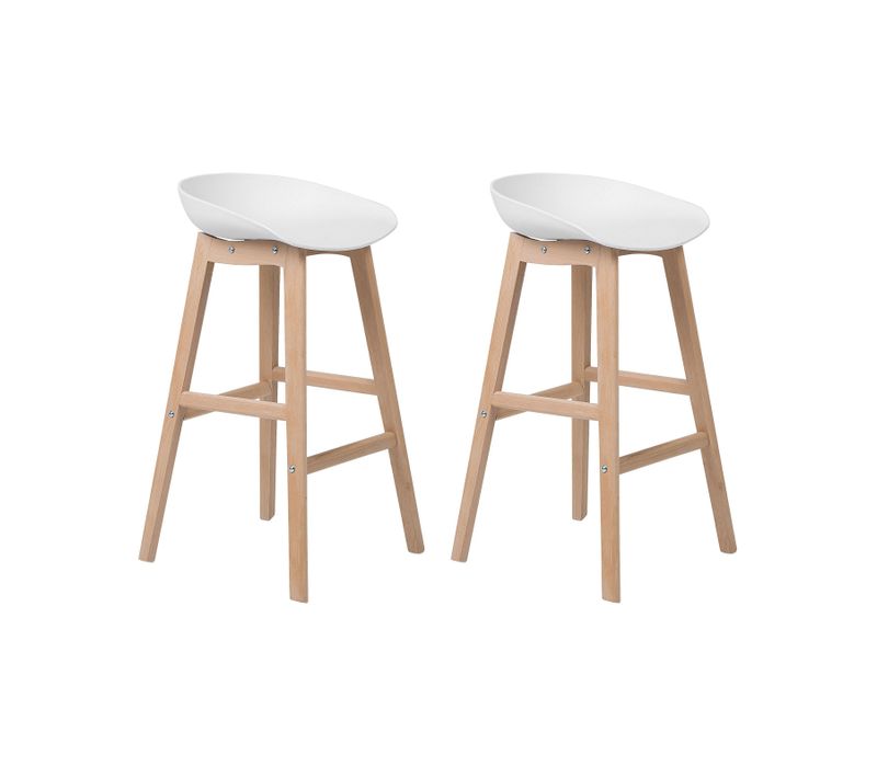 Tabouret De Bar Set De 2 Blanc Micco