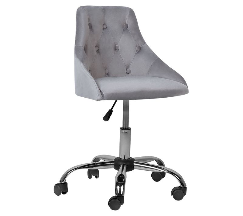 Chaise De Bureau Velours Gris Parrish