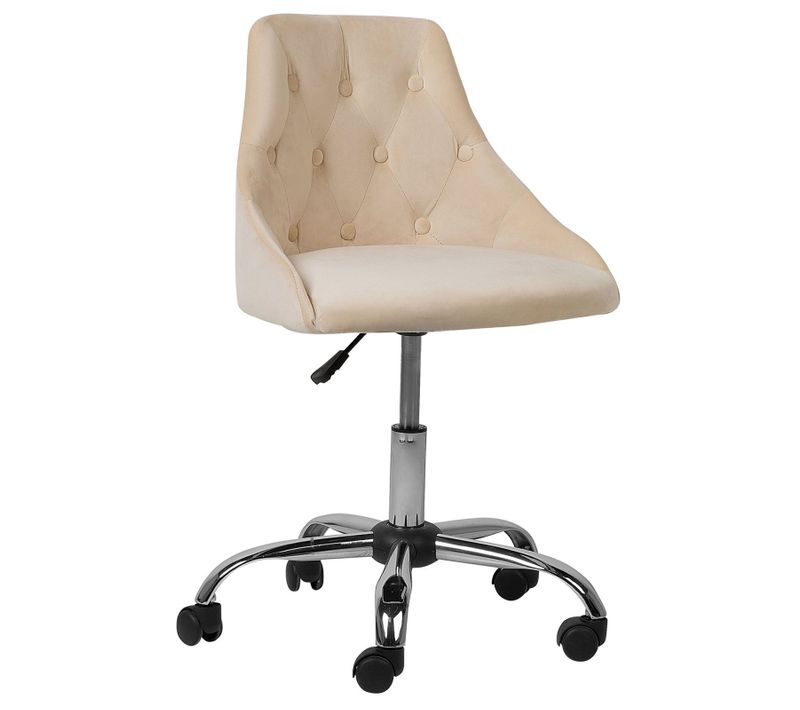 Chaise De Bureau Velours Beige Parrish