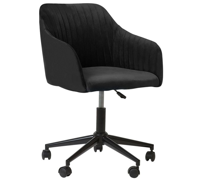 Chaise De Bureau Velours Noir Venice