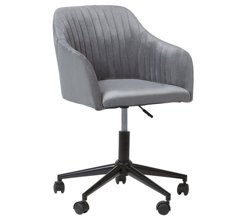 Chaise De Bureau Velours Gris Venice