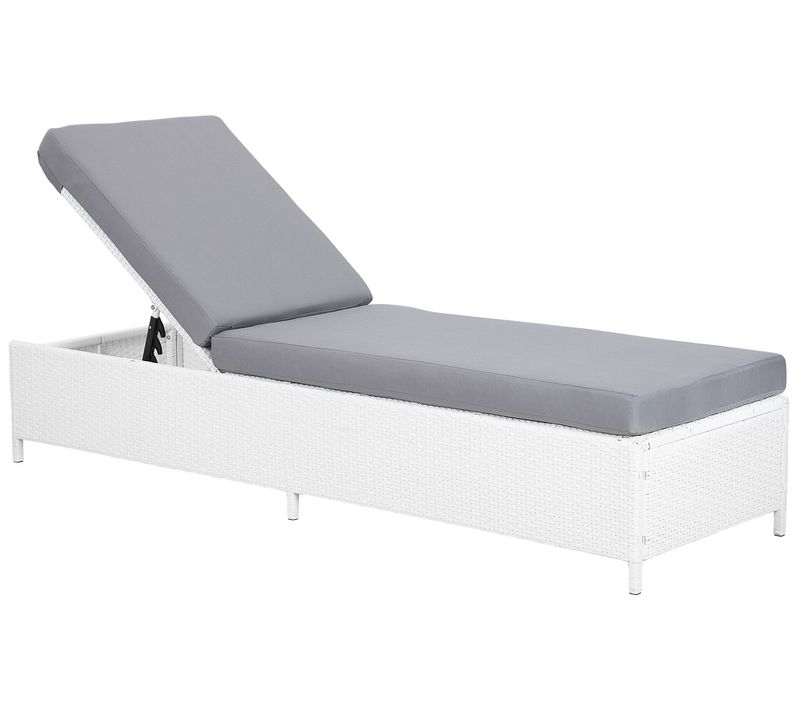 Chaise Longue Avec Coussin Blanc Turin