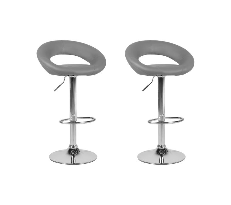 Tabouret De Bar Set De 2 Cuir Pu Gris Peoria