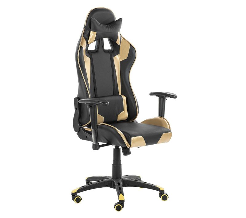 Siège De Gaming Cuir Pu Doré Knight