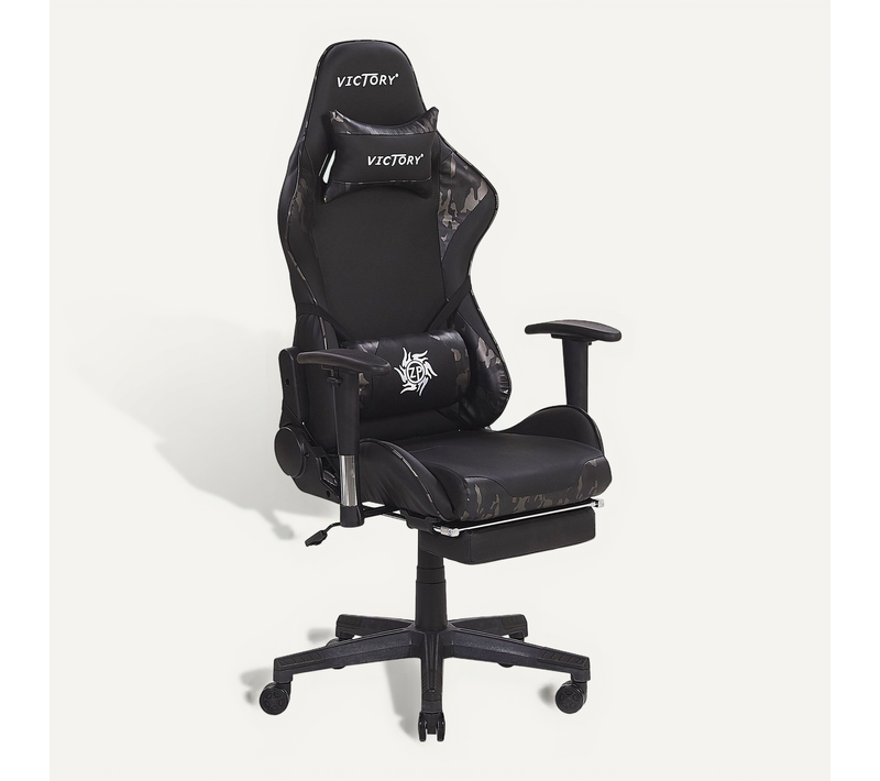 Siège De Gaming Cuir Pu Gris Foncé Victory