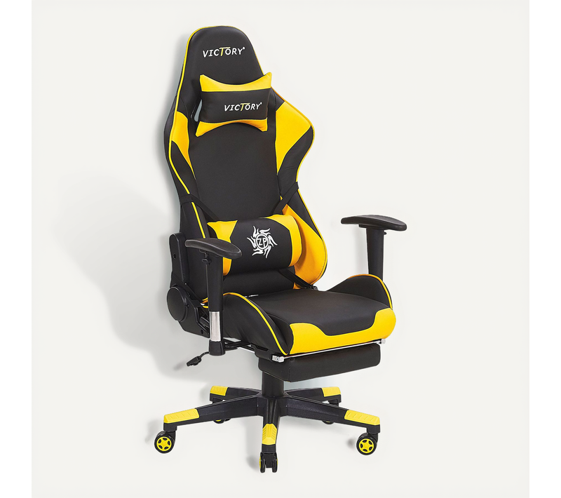 Siège De Gaming Cuir Pu Jaune Victory