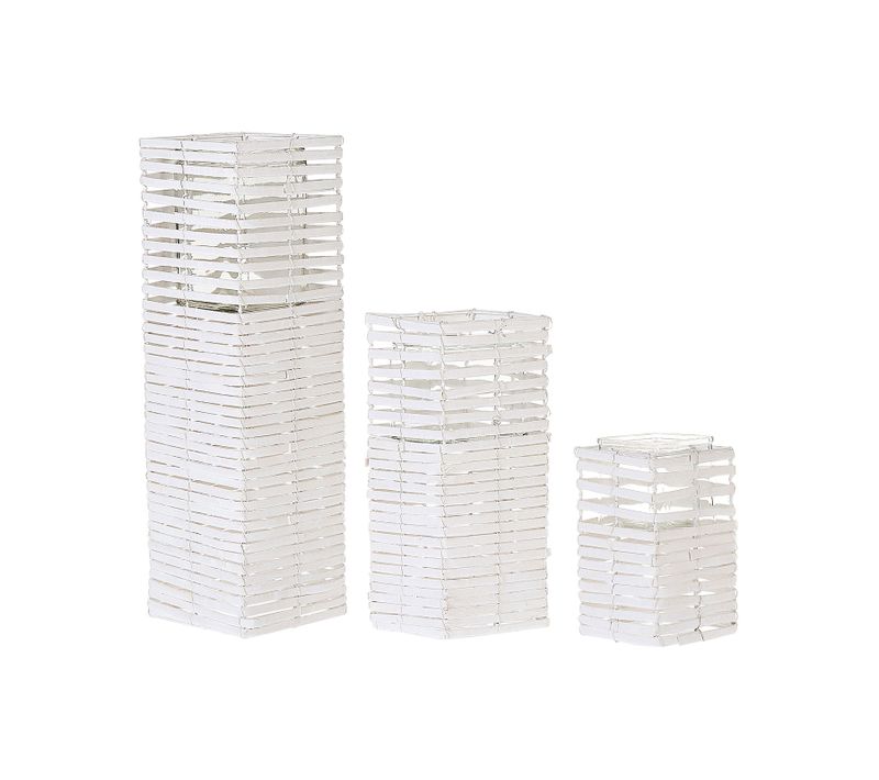 Lot De 3 Bougeoirs Blancs Marola