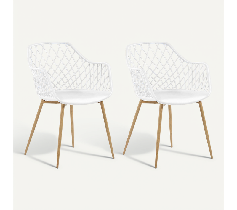 Chaise De Salle à Manger Set De 2 Blanc Nashua