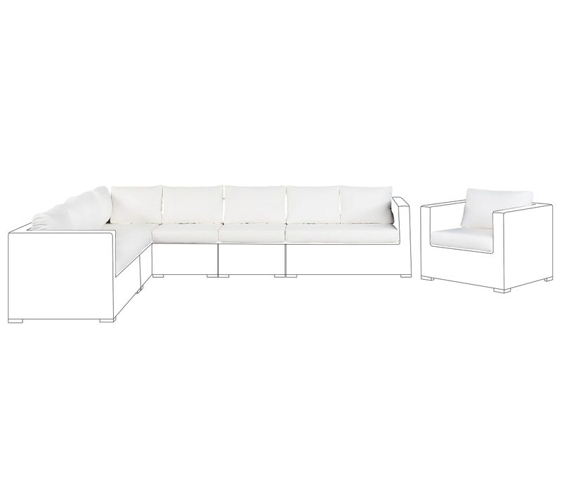 Set De Housses De Coussins Blanc Crème Pour Salon De Jardin XXL